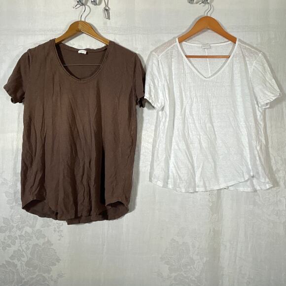 Poetry T Shirt Lot 10 Large White 100% Linen Brown Hemp Cotton READ - Picture 1 of 9